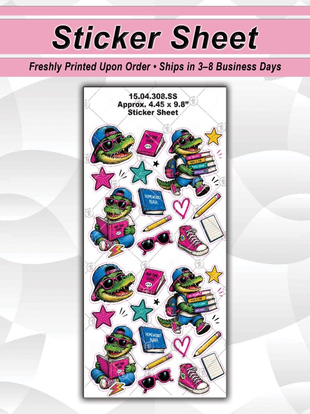 2/$10 🆕 Alligator Back 2 School | Composition Cover Stickers Set | 15.04.308